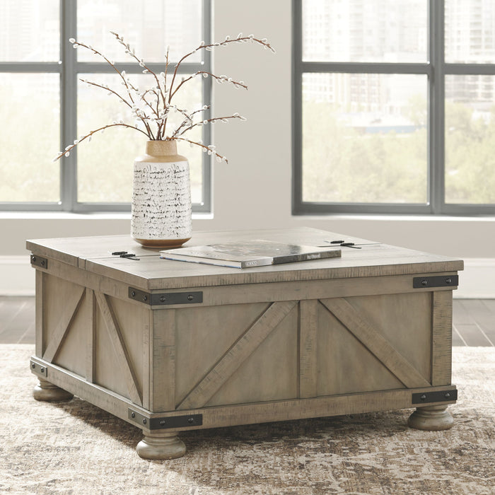 Aldwin - Cocktail Table With Storage - Square - Gray – Cocktail Tables by Signature Design by Ashley® at Furniture Wholesale Plus , Nashville furniture store