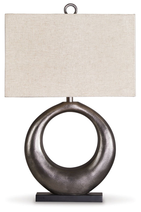 Saria - Metal Table Lamp  - Antique Silver Finish – Table Lamps by Signature Design by Ashley® at Furniture Wholesale Plus , Nashville furniture store