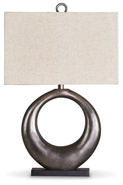 Saria - Metal Table Lamp  - Antique Silver Finish – Table Lamps by Signature Design by Ashley® at Furniture Wholesale Plus , Nashville furniture store