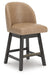 Neymorton - Upholstered Swivel Faux Leather Barstool (Set of 2) - Dark Grayish Brown – Stool Sets by Signature Design by Ashley® at Furniture Wholesale Plus , Nashville furniture store