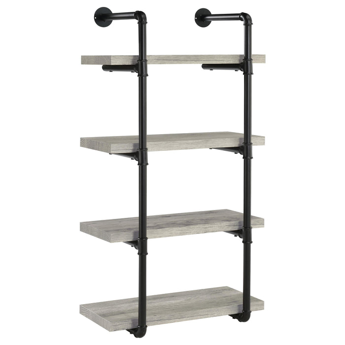 Elmcrest 24-inch Wall Shelf Black and Grey Driftwood - Premium Wall Shelf from Coaster Z2 Standard - Just $170! Shop now at Furniture Wholesale Plus  We are the best furniture store in Nashville, Hendersonville, Goodlettsville, Madison, Antioch, Mount Juliet, Lebanon, Gallatin, Springfield, Murfreesboro, Franklin, Brentwood