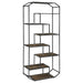 Leland 6-shelf Bookcase Rustic Brown and Dark Grey - Premium Bookcase from Coaster Z2 Standard - Just $278! Shop now at Furniture Wholesale Plus  We are the best furniture store in Nashville, Hendersonville, Goodlettsville, Madison, Antioch, Mount Juliet, Lebanon, Gallatin, Springfield, Murfreesboro, Franklin, Brentwood