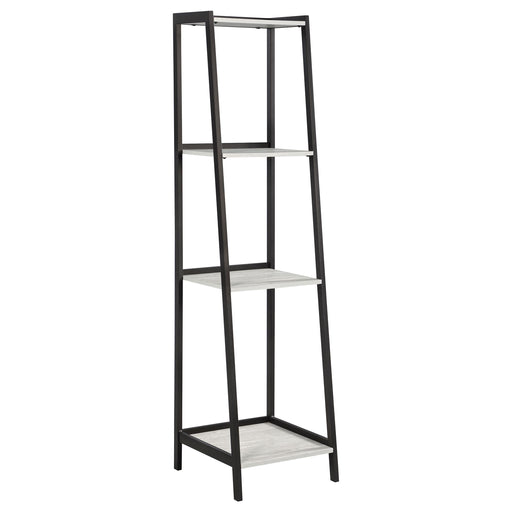 Pinckard 4-shelf Ladder Bookcase Grey Stone and Black - Premium Bookcase from Coaster Z2 Standard - Just $190! Shop now at Furniture Wholesale Plus  We are the best furniture store in Nashville, Hendersonville, Goodlettsville, Madison, Antioch, Mount Juliet, Lebanon, Gallatin, Springfield, Murfreesboro, Franklin, Brentwood