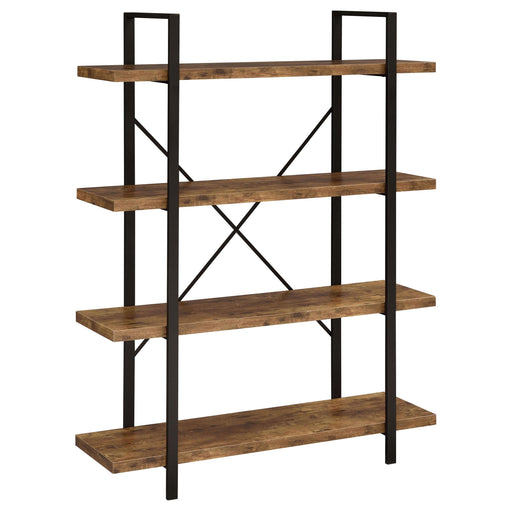 Cole 4-Shelf Bookcase Antique Nutmeg and Black - Premium Bookcase from Coaster Z2 Standard - Just $178! Shop now at Furniture Wholesale Plus  We are the best furniture store in Nashville, Hendersonville, Goodlettsville, Madison, Antioch, Mount Juliet, Lebanon, Gallatin, Springfield, Murfreesboro, Franklin, Brentwood