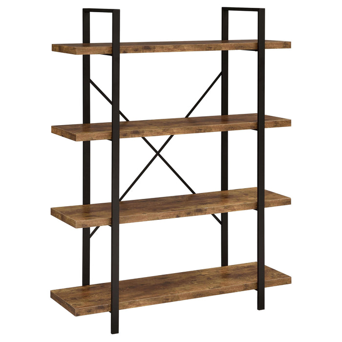 Cole 4-Shelf Bookcase Antique Nutmeg and Black - Premium Bookcase from Coaster Z2 Standard - Just $178! Shop now at Furniture Wholesale Plus  We are the best furniture store in Nashville, Hendersonville, Goodlettsville, Madison, Antioch, Mount Juliet, Lebanon, Gallatin, Springfield, Murfreesboro, Franklin, Brentwood