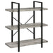 Cole 3-Shelf Bookcase Grey Driftwood and Gunmetal - Premium Bookcase from Coaster Z2 Standard - Just $118! Shop now at Furniture Wholesale Plus  We are the best furniture store in Nashville, Hendersonville, Goodlettsville, Madison, Antioch, Mount Juliet, Lebanon, Gallatin, Springfield, Murfreesboro, Franklin, Brentwood