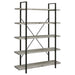 Cole 5-Shelf Bookcase Grey Driftwood and Gunmetal - Premium Bookcase from Coaster Z2 Standard - Just $218! Shop now at Furniture Wholesale Plus  We are the best furniture store in Nashville, Hendersonville, Goodlettsville, Madison, Antioch, Mount Juliet, Lebanon, Gallatin, Springfield, Murfreesboro, Franklin, Brentwood