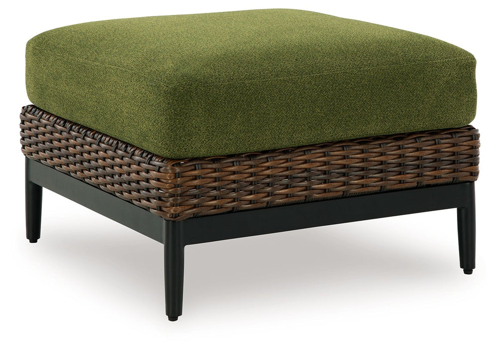 Horizon Hall - Brown / Green - Ottoman With Cushion - Premium Ottomans from Signature Design by Ashley® - Just $348! Shop now at Furniture Wholesale Plus  We are the best furniture store in Nashville, Hendersonville, Goodlettsville, Madison, Antioch, Mount Juliet, Lebanon, Gallatin, Springfield, Murfreesboro, Franklin, Brentwood