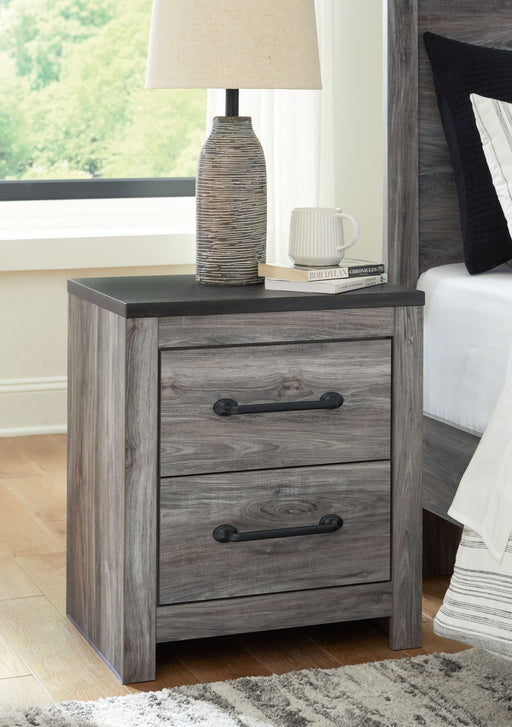 Bronyan - Dark Gray - Two Drawer Night Stand - Premium Accent Nightstands from Signature Design by Ashley® - Just $198! Shop now at Furniture Wholesale Plus  We are the best furniture store in Nashville, Hendersonville, Goodlettsville, Madison, Antioch, Mount Juliet, Lebanon, Gallatin, Springfield, Murfreesboro, Franklin, Brentwood