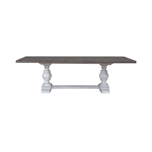 River Place - Trestle Table - Riverstone White & Tobacco – Dining Tables by Liberty Furniture at Furniture Wholesale Plus , Nashville furniture store