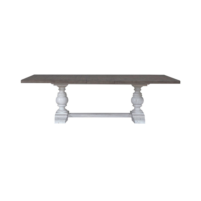 River Place - Trestle Table - Riverstone White & Tobacco – Dining Tables by Liberty Furniture at Furniture Wholesale Plus , Nashville furniture store