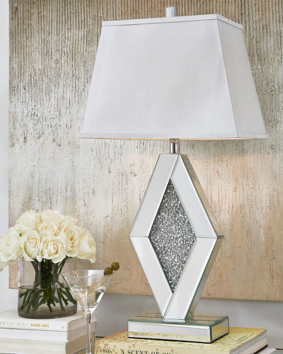 Prunella - Mirror Table Lamp  - Silver Finish – Table Lamps by Signature Design by Ashley® at Furniture Wholesale Plus , Nashville furniture store