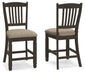 Tyler Creek - Upholstered Barstool (Set of 2) - Black / Grayish Brown – Stool Sets by Signature Design by Ashley® at Furniture Wholesale Plus , Nashville furniture store