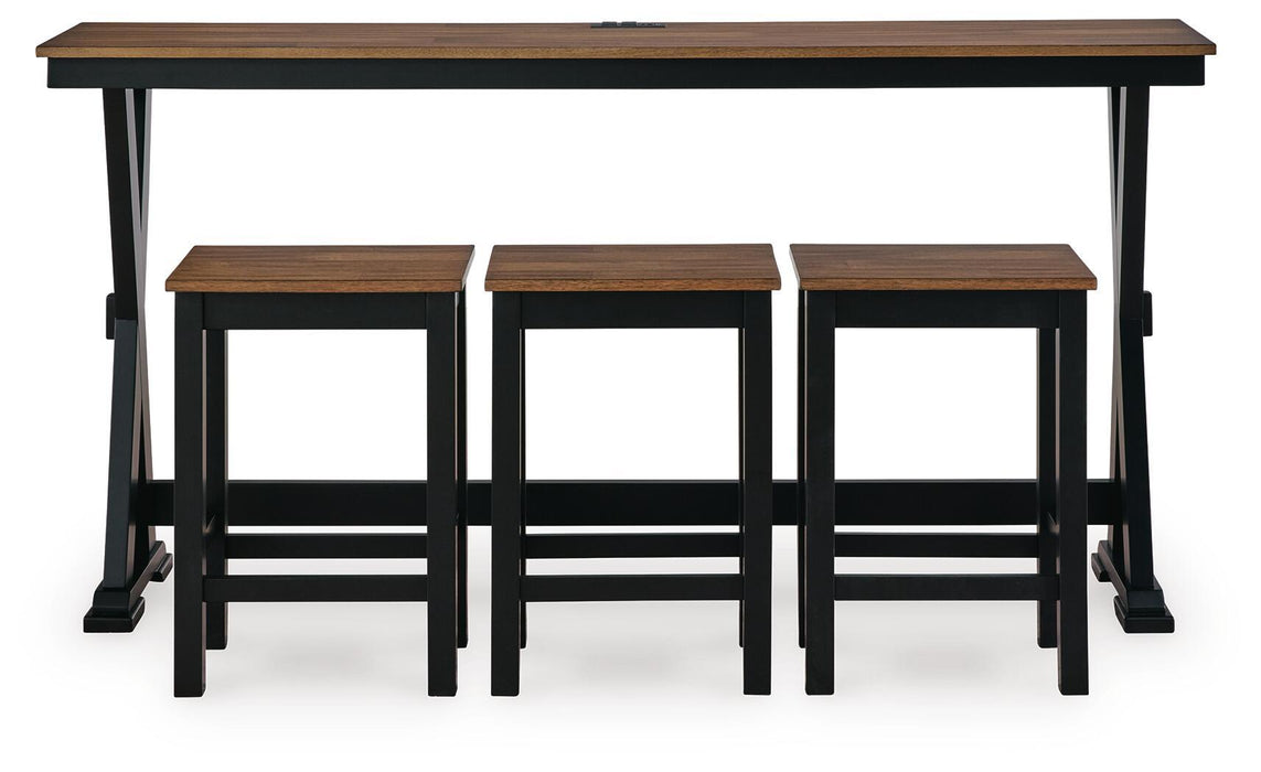 Wildenauer - Rectangular Dining Room Counter Table Set (Set of 4) - Brown / Black – 4 Piece Dining Room Sets by Signature Design by Ashley® at Furniture Wholesale Plus , Nashville furniture store