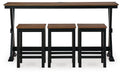 Wildenauer - Rectangular Dining Room Counter Table Set (Set of 4) - Brown / Black – 4 Piece Dining Room Sets by Signature Design by Ashley® at Furniture Wholesale Plus , Nashville furniture store