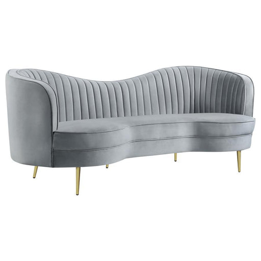 Sophia - Upholstered Channel Tufted Sofa – Stationary Sofas by CoasterEssence at Furniture Wholesale Plus , Nashville furniture store