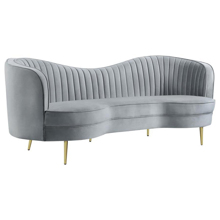 Sophia - Upholstered Channel Tufted Sofa – Stationary Sofas by CoasterEssence at Furniture Wholesale Plus , Nashville furniture store