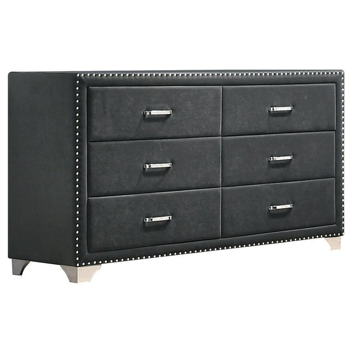 Melody - 6-Drawer Upholstered Dresser – Dressers by CoasterEveryday at Furniture Wholesale Plus , Nashville furniture store