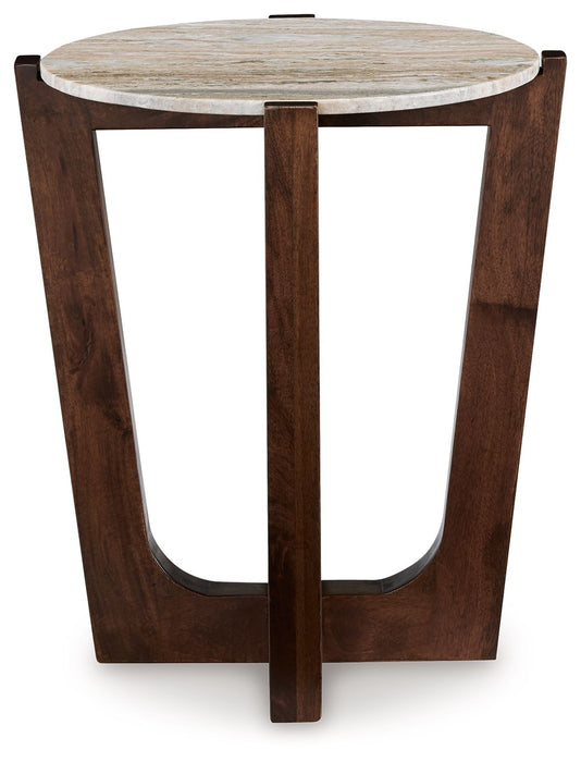 Tanidore - Round End Table - Warm Brown – End Tables by Signature Design by Ashley® at Furniture Wholesale Plus , Nashville furniture store
