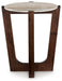 Tanidore - Round End Table - Warm Brown – End Tables by Signature Design by Ashley® at Furniture Wholesale Plus , Nashville furniture store