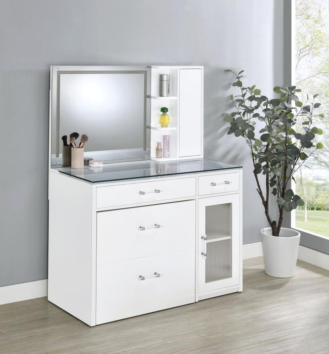 Flora - 2-Drawer Vanity Set With LED Mirror – Vanity Sets by Coaster Fine Furniture at Furniture Wholesale Plus , Nashville furniture store