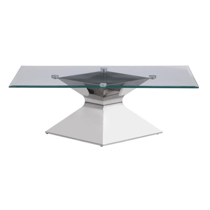 Jenny - Glass Top Stainless Steel Table – End Tables by CoasterEveryday at Furniture Wholesale Plus , Nashville furniture store