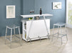 Araceli - Freestanding LED Home Bar Cabinet - White High Gloss - Premium Home Bars from Coaster Fine Furniture - Just $579! Shop now at Furniture Wholesale Plus  We are the best furniture store in Nashville, Hendersonville, Goodlettsville, Madison, Antioch, Mount Juliet, Lebanon, Gallatin, Springfield, Murfreesboro, Franklin, Brentwood