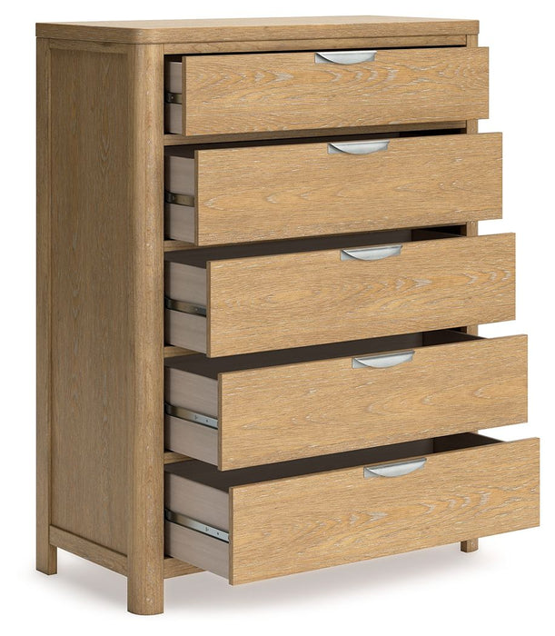 Rencott - Five Drawer Chest - Light Brown – Accent Chests by Ashley® at Furniture Wholesale Plus , Nashville furniture store