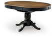Clorazi - Oval Dining Room Butterfly Extension Table - Black / Brown – Dining Tables with Extensions by Signature Design by Ashley® at Furniture Wholesale Plus , Nashville furniture store