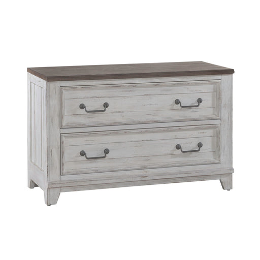 River Place - Curio Base - Riverstone White & Tobacco – Buffets by Liberty Furniture at Furniture Wholesale Plus , Nashville furniture store