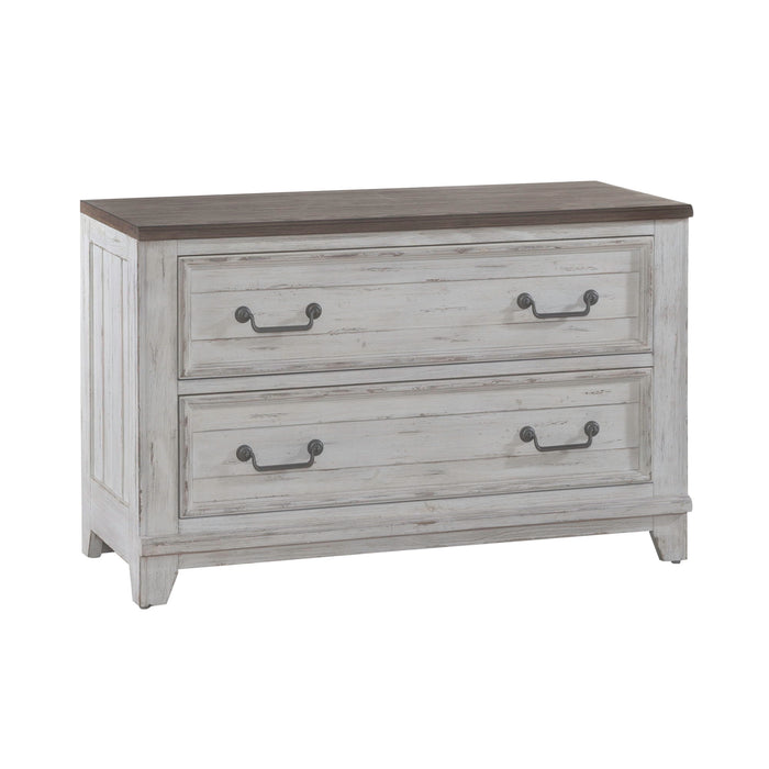 River Place - Curio Base - Riverstone White & Tobacco – Buffets by Liberty Furniture at Furniture Wholesale Plus , Nashville furniture store