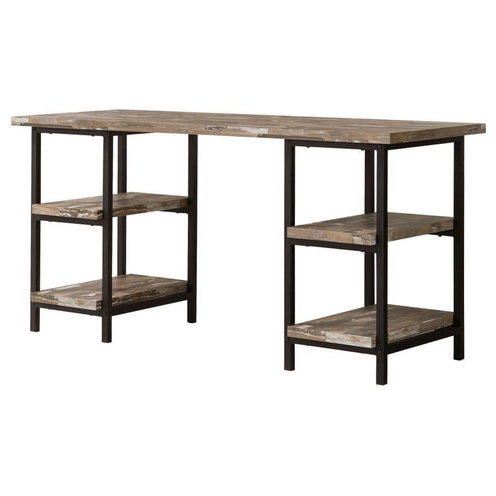 Kemper - 4-Shelf Writing Desk - Weathered Brown – Writing Desks by CoasterEveryday at Furniture Wholesale Plus , Nashville furniture store