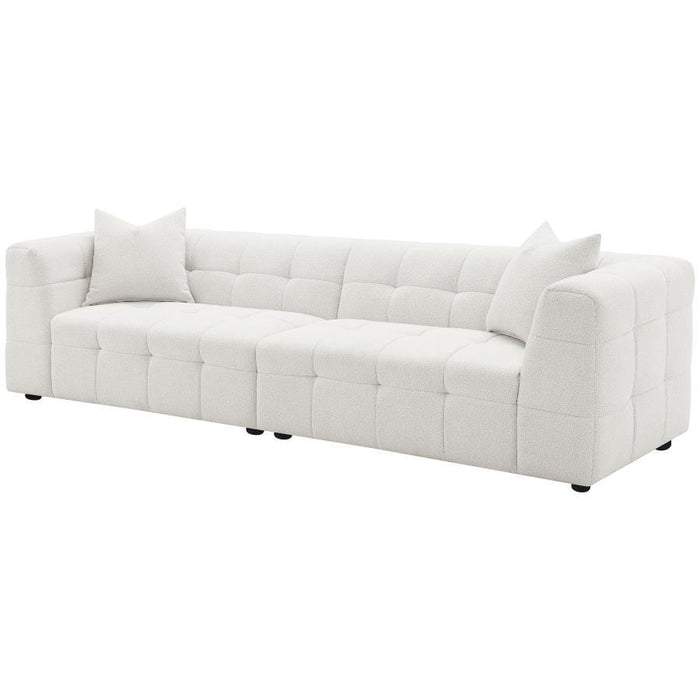 Everly - Boucle Upholstered Extra Long Sofa - White – Stationary Sofas by Coaster Fine Furniture at Furniture Wholesale Plus , Nashville furniture store