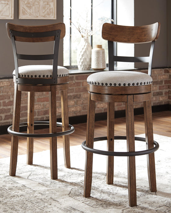 Valebeck - Tall Upholstered Swivel Barstool – Bar Height (28"-30") by Signature Design by Ashley® at Furniture Wholesale Plus , Nashville furniture store