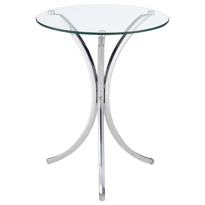 Eloise - Round Glass Top Accent Side Table - Chrome – Side Tables by CoasterEveryday at Furniture Wholesale Plus , Nashville furniture store