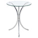 Eloise - Round Glass Top Accent Side Table - Chrome – Side Tables by CoasterEveryday at Furniture Wholesale Plus , Nashville furniture store
