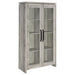 Alejo - 2 Door Engineered Wood Tall Cabinet - Gray Driftwood - Premium Curio Cabinets from CoasterEssence - Just $439! Shop now at Furniture Wholesale Plus  We are the best furniture store in Nashville, Hendersonville, Goodlettsville, Madison, Antioch, Mount Juliet, Lebanon, Gallatin, Springfield, Murfreesboro, Franklin, Brentwood