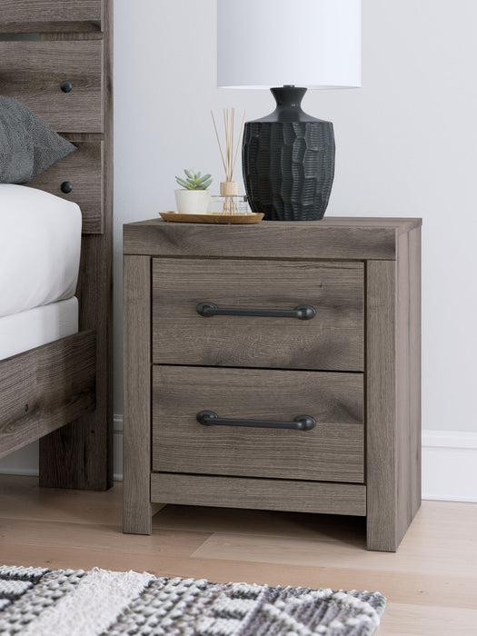 Graystorm - Two Drawer Night Stand - Brown Gray – Nightstands w/ Charging Stations by Signature Design by Ashley® at Furniture Wholesale Plus , Nashville furniture store