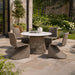 Alesso - Round Dining Table - Brown / Sand – Dining Tables by Elements International at Furniture Wholesale Plus , Nashville furniture store