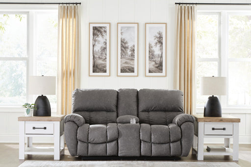 Bakerstein - Power Recline Loveseat/Console/Adjustable Headrest - Galaxy – Reclining Loveseats by Signature Design by Ashley® at Furniture Wholesale Plus , Nashville furniture store