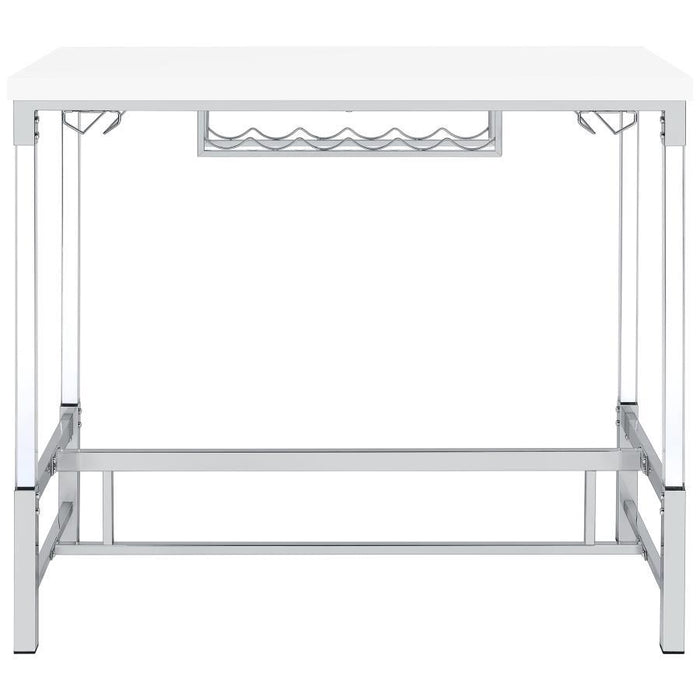 Norcrest - Acrylic Leg Bar Table - White High Gloss – Bar Tables by Coaster Fine Furniture at Furniture Wholesale Plus , Nashville furniture store