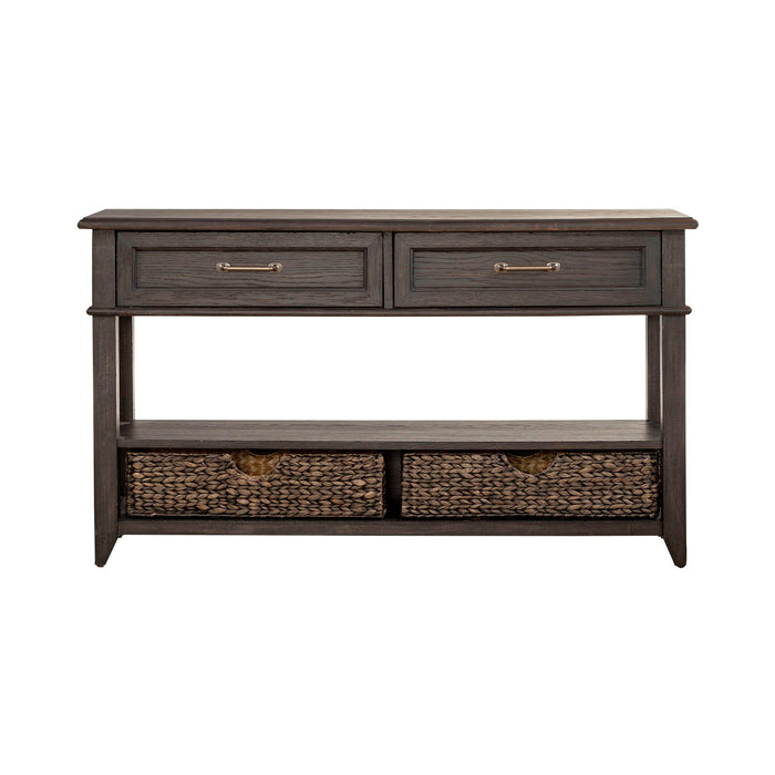Mill Creek - 2 Drawer Sofa Table - Peppercorn – Sofa Tables by Liberty Furniture at Furniture Wholesale Plus , Nashville furniture store