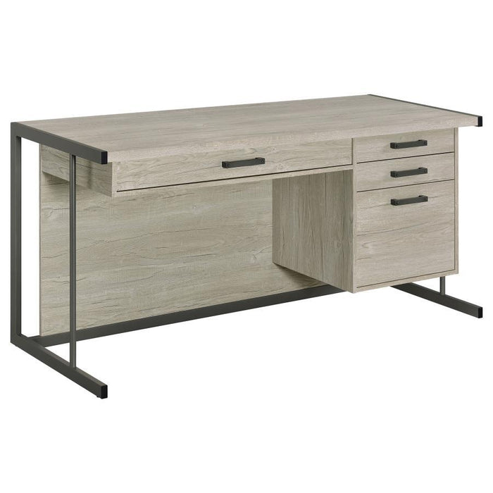 Loomis - 4-Drawer Computer Desk - Whitewashed Gray - Premium Computer Desks from CoasterEssence - Just $439! Shop now at Furniture Wholesale Plus  We are the best furniture store in Nashville, Hendersonville, Goodlettsville, Madison, Antioch, Mount Juliet, Lebanon, Gallatin, Springfield, Murfreesboro, Franklin, Brentwood