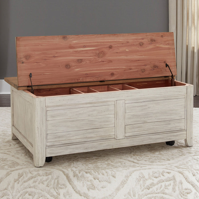 Farmhouse Reimagined - 3 Piece Table Set - Antique White / Chestnut Tops – Table Sets by Liberty Furniture at Furniture Wholesale Plus , Nashville furniture store