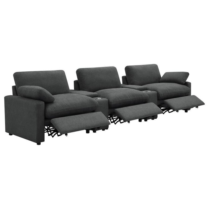 Collins - 5-Piece Power Reclining Home Theater Seating – Reclining Sectionals by Coaster Fine Furniture at Furniture Wholesale Plus , Nashville furniture store