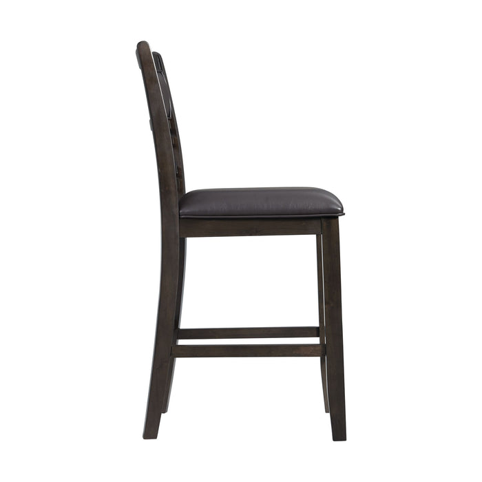 Amherst - Counter Height Faux Leather Side Chair (Set of 2) - Walnut – Chair Sets by Elements International at Furniture Wholesale Plus , Nashville furniture store