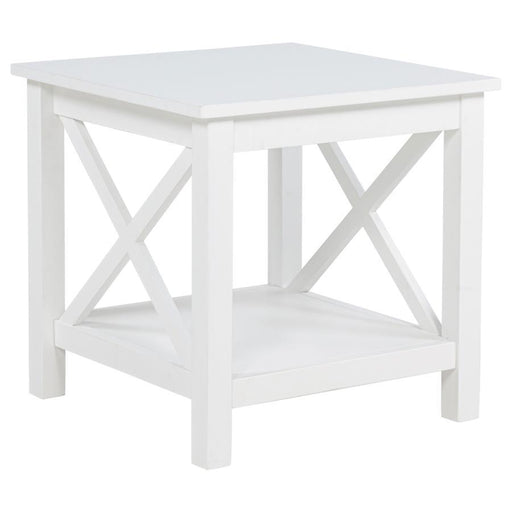 Skyview - Square Pine Wood Side End Table With Shelf - White – End Tables by Coaster Fine Furniture at Furniture Wholesale Plus , Nashville furniture store