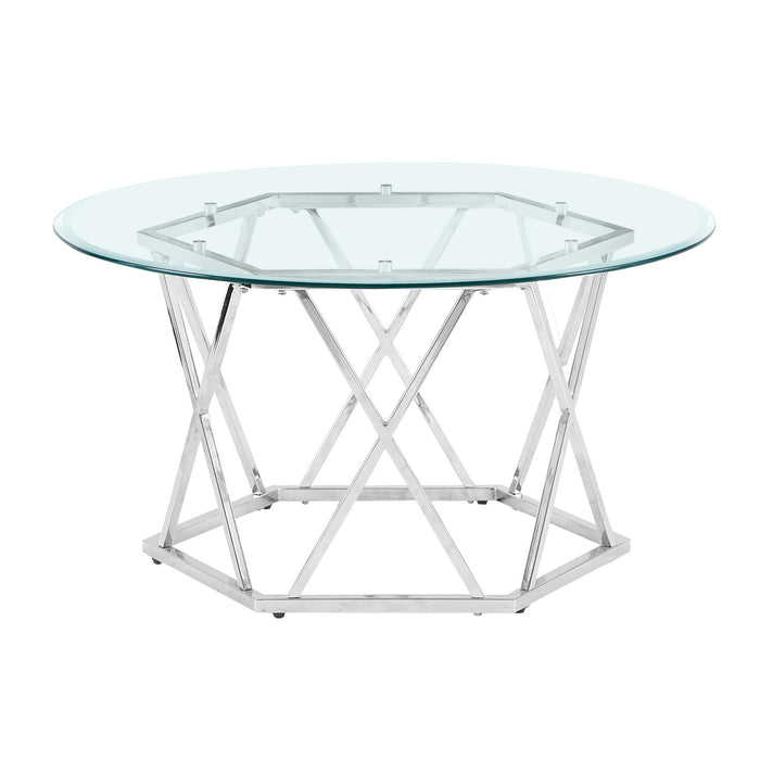 Escondido - Glass Cocktail Table - Silver – Cocktail Tables by Steve Silver Furniture at Furniture Wholesale Plus , Nashville furniture store
