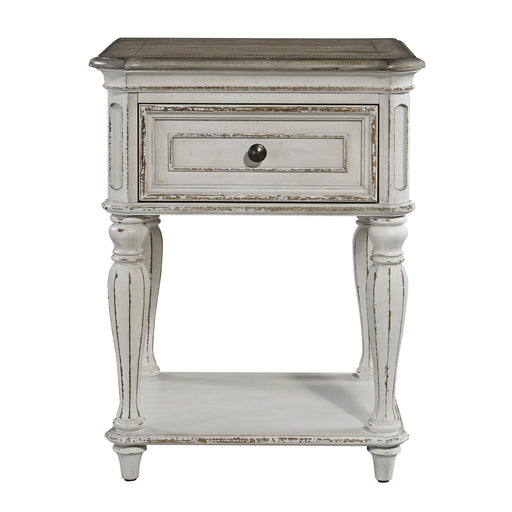 Magnolia Manor - Leg Nightstand - Antique White – Accent Nightstands by Liberty Furniture at Furniture Wholesale Plus , Nashville furniture store