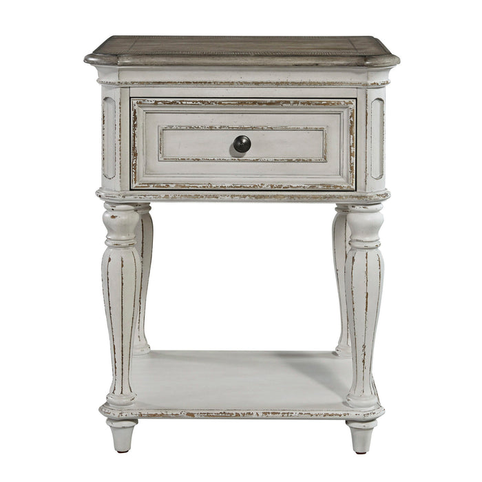 Magnolia Manor - Leg Nightstand - Antique White – Accent Nightstands by Liberty Furniture at Furniture Wholesale Plus , Nashville furniture store